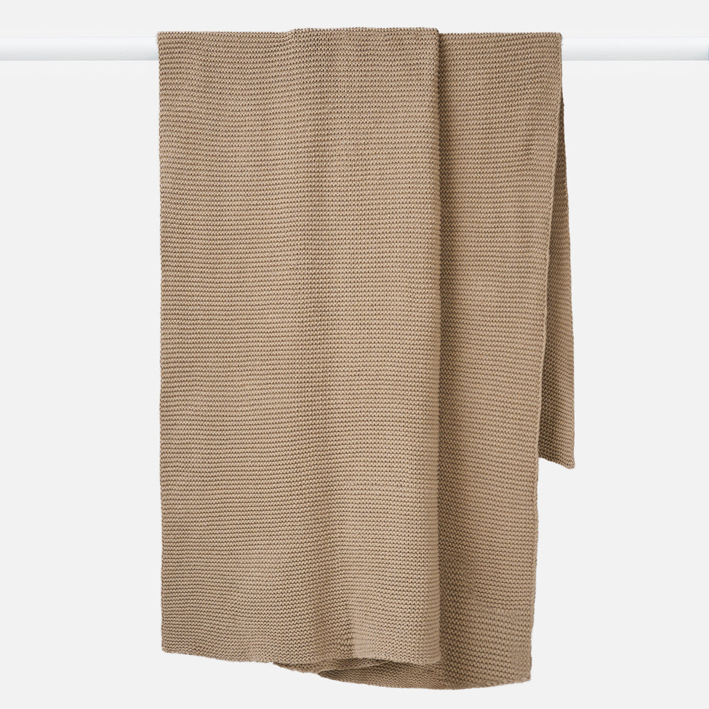 Purl Knit Throw - Beige