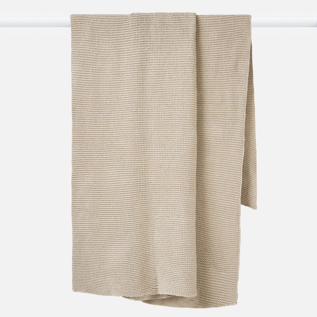 Purl Knit Throw - Ivory