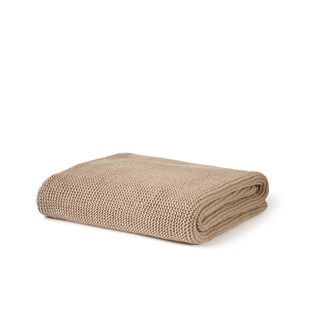 Purl Knit Throw - Beige