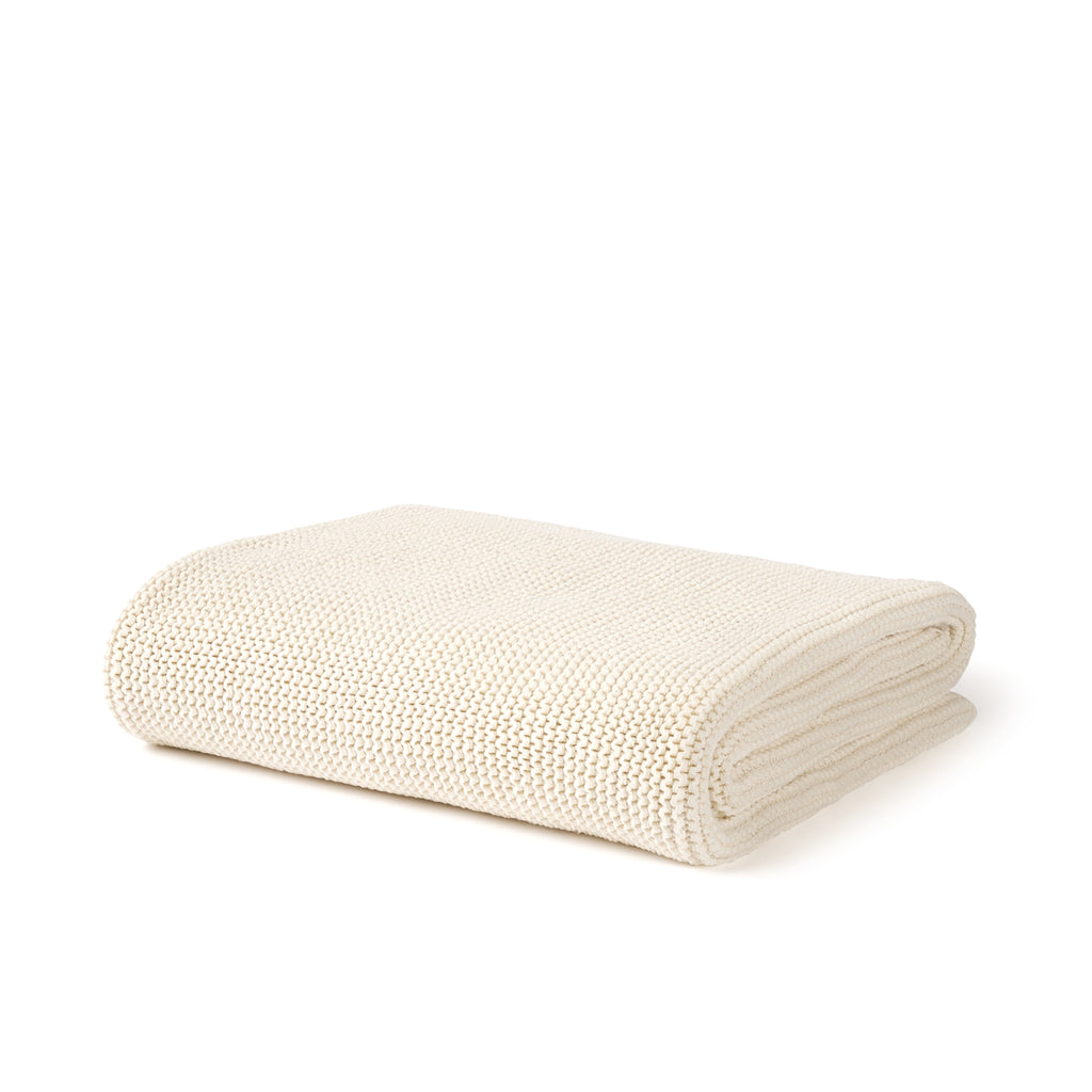 Purl Knit Throw - Ivory