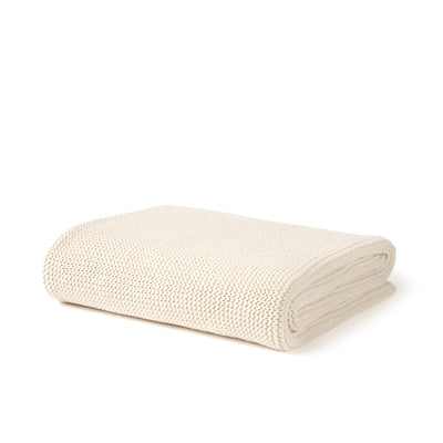 Purl Knit Throw - Ivory