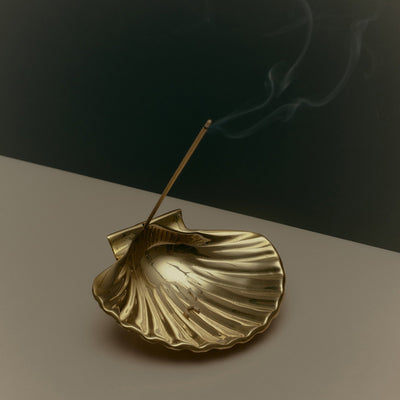 Scallop Incense Holder - Brass