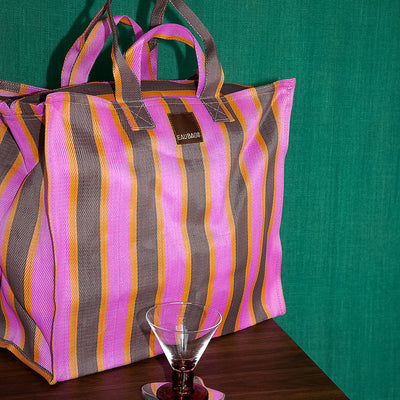 Vacay Bag - Fuchsia & Chocolate