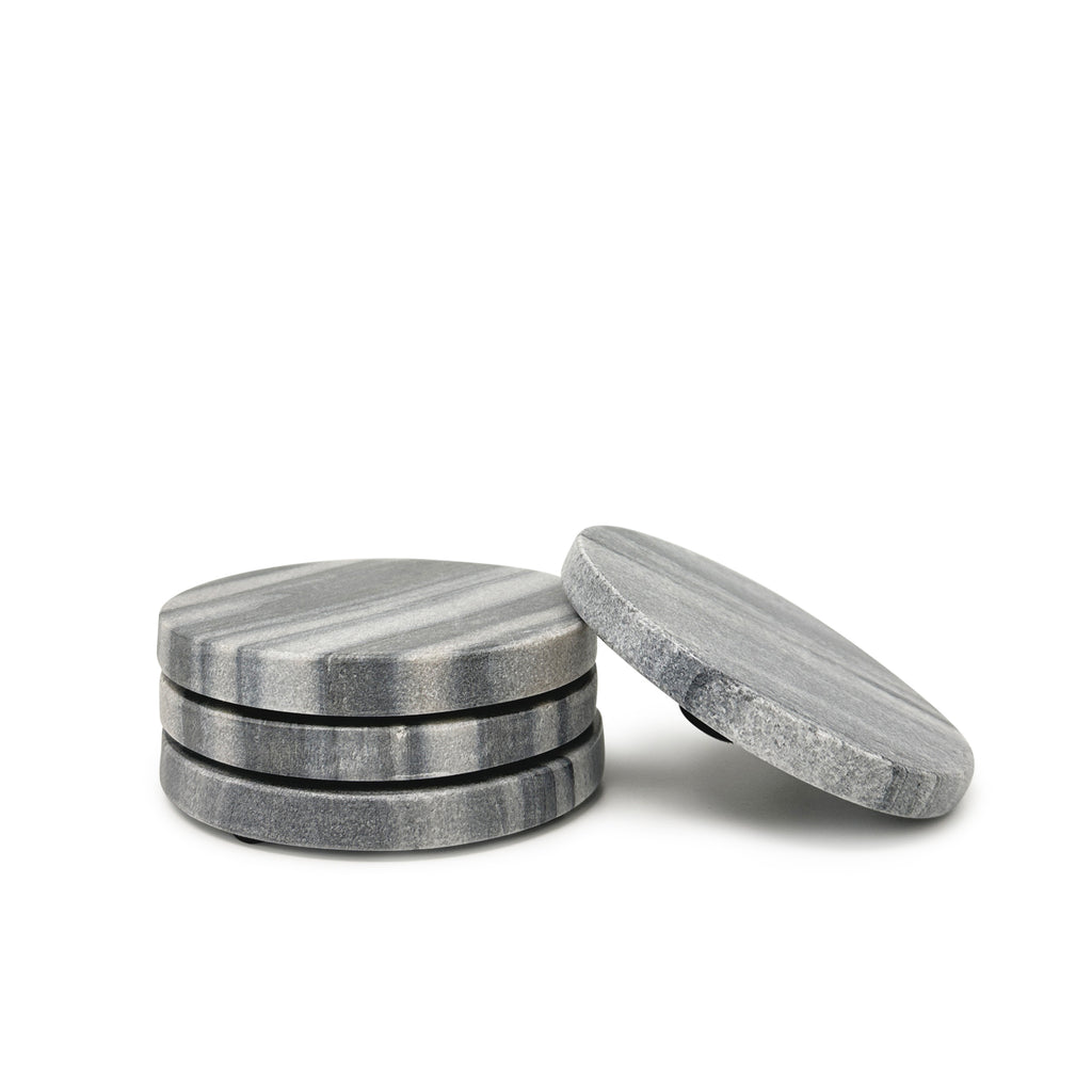 Marble Coaster Set - Grey