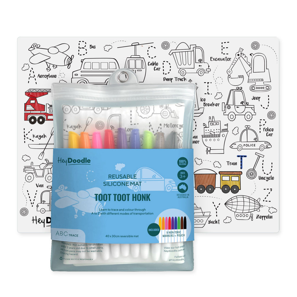 Silicone Drawing Mat - Toot Toot Honk