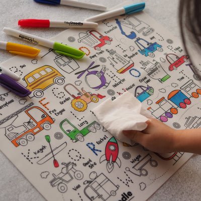 Silicone Drawing Mat - Toot Toot Honk