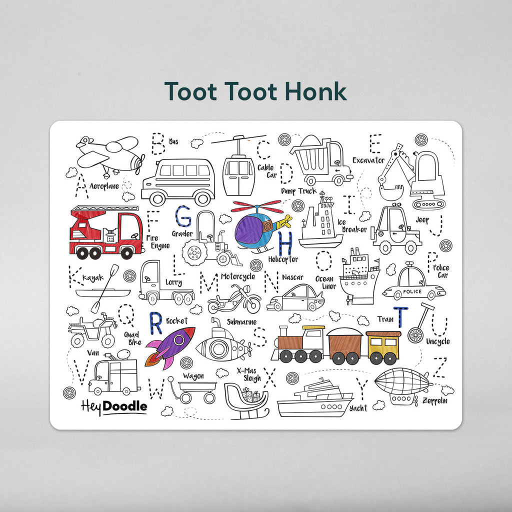 Silicone Drawing Mat - Toot Toot Honk