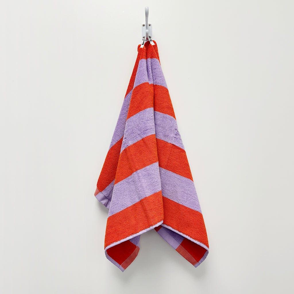 Grapefruit Stripes Hand Towel