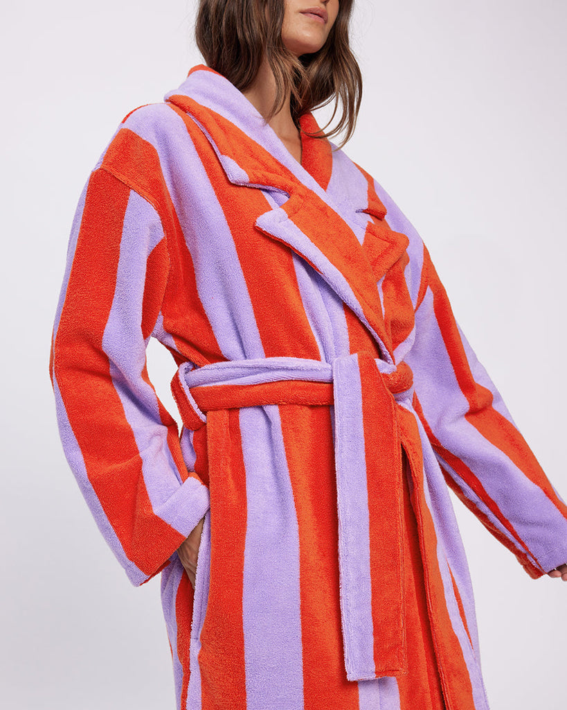 Robe - Grapefruit Stripes