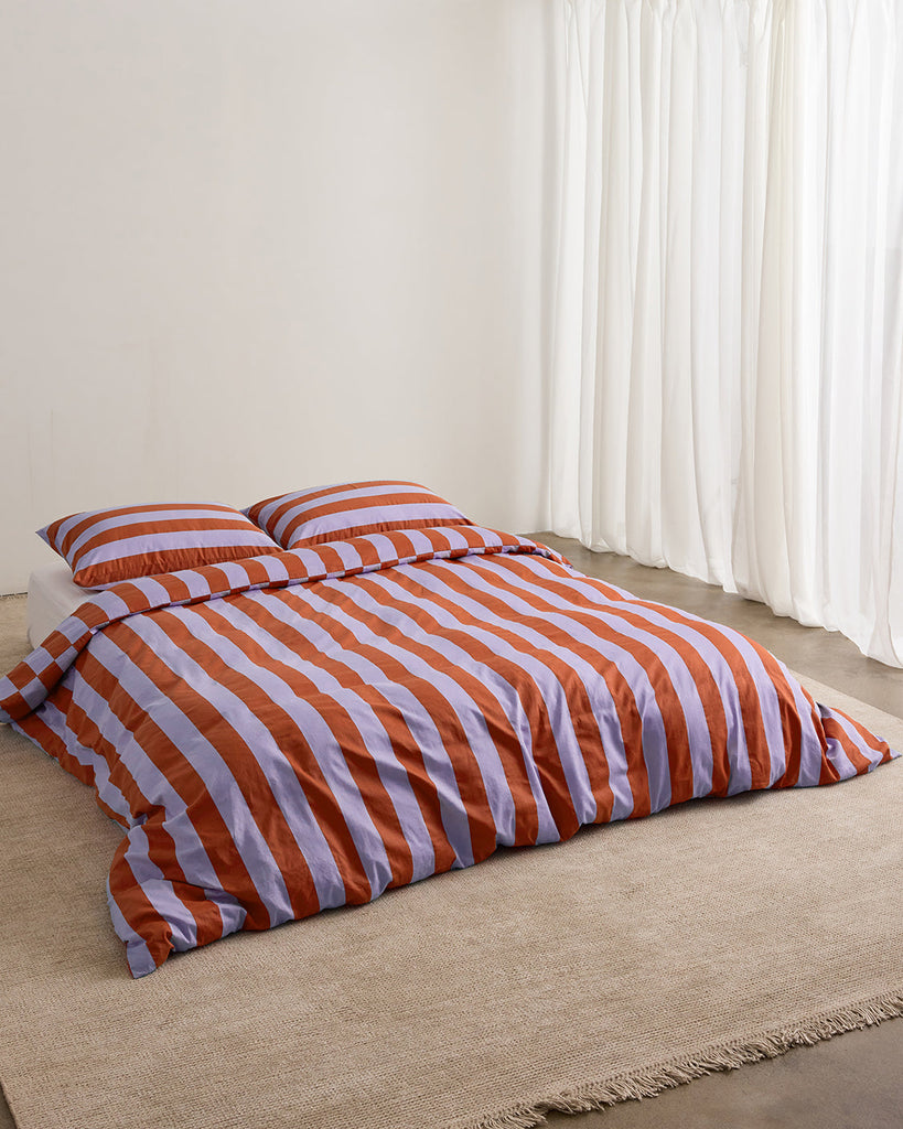 Pillowcase Pair - Grapefruit Stripes