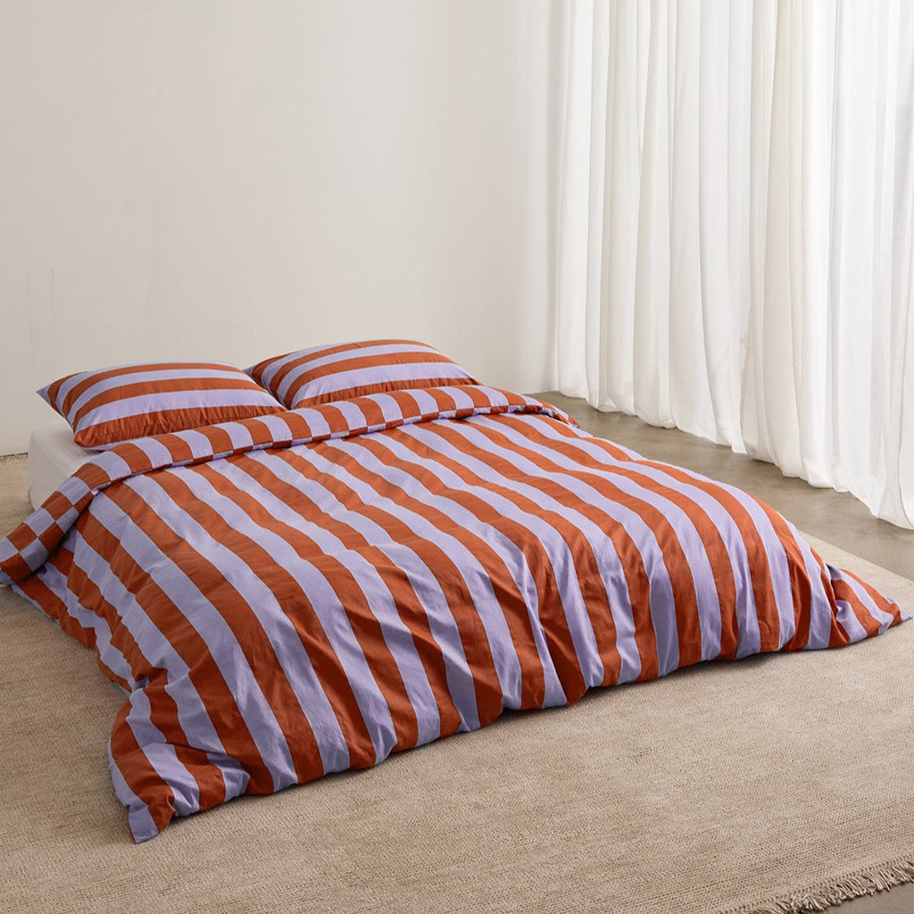 Quilt Cover - Grapefruit Stripes