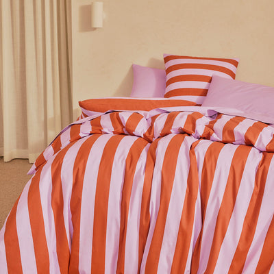 Quilt Cover - Grapefruit Stripes