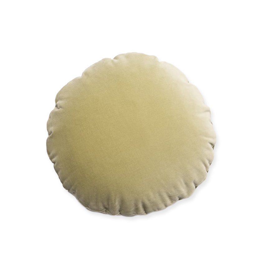 Round Velvet Cushion - Pistachio