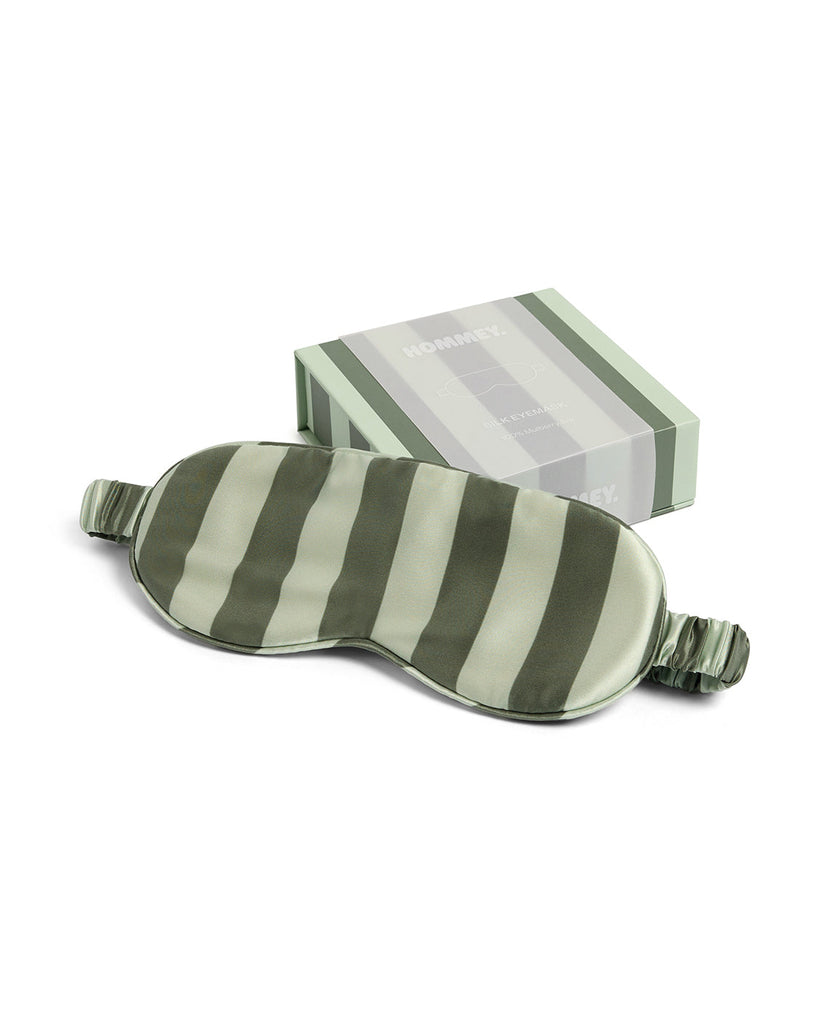 Silk Eye Mask - Wasabi Stripes