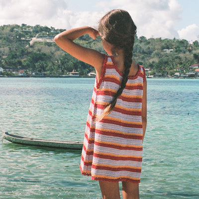 Crochet Mini Dress - Sunset Stripe