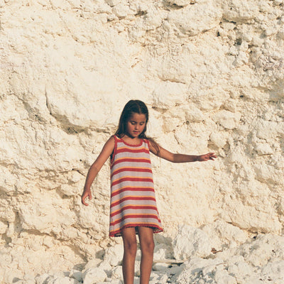 Crochet Mini Dress - Sunset Stripe