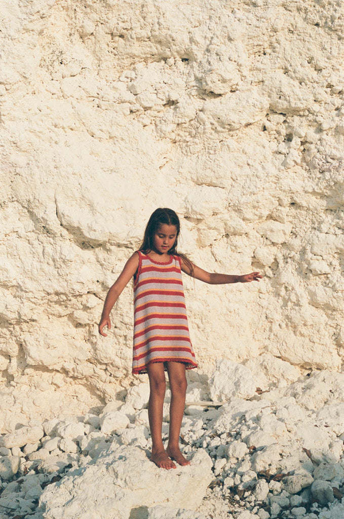 Crochet Mini Dress - Sunset Stripe