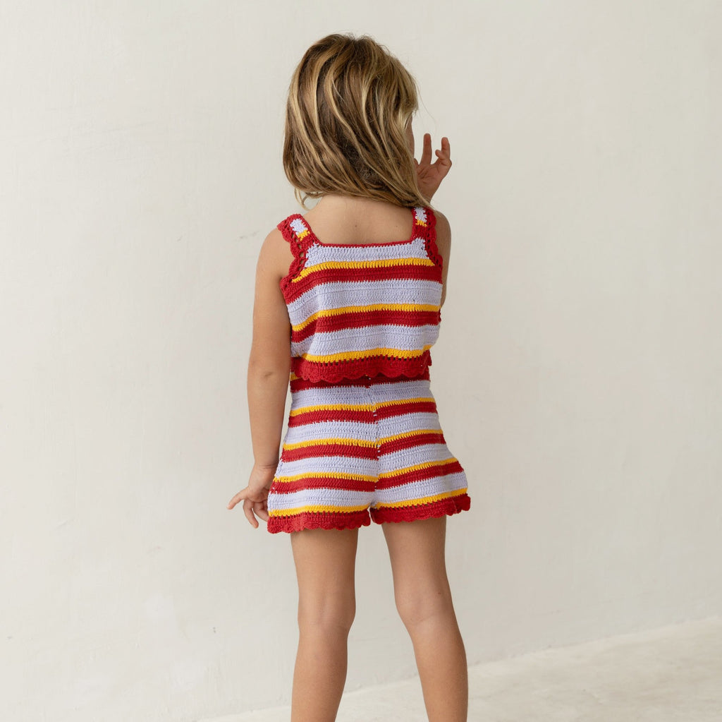 Crochet Shorts - Sunset Stripe