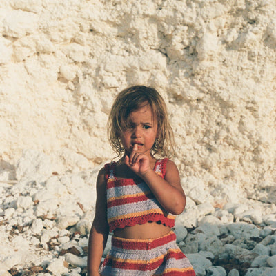 Crochet Shorts - Sunset Stripe