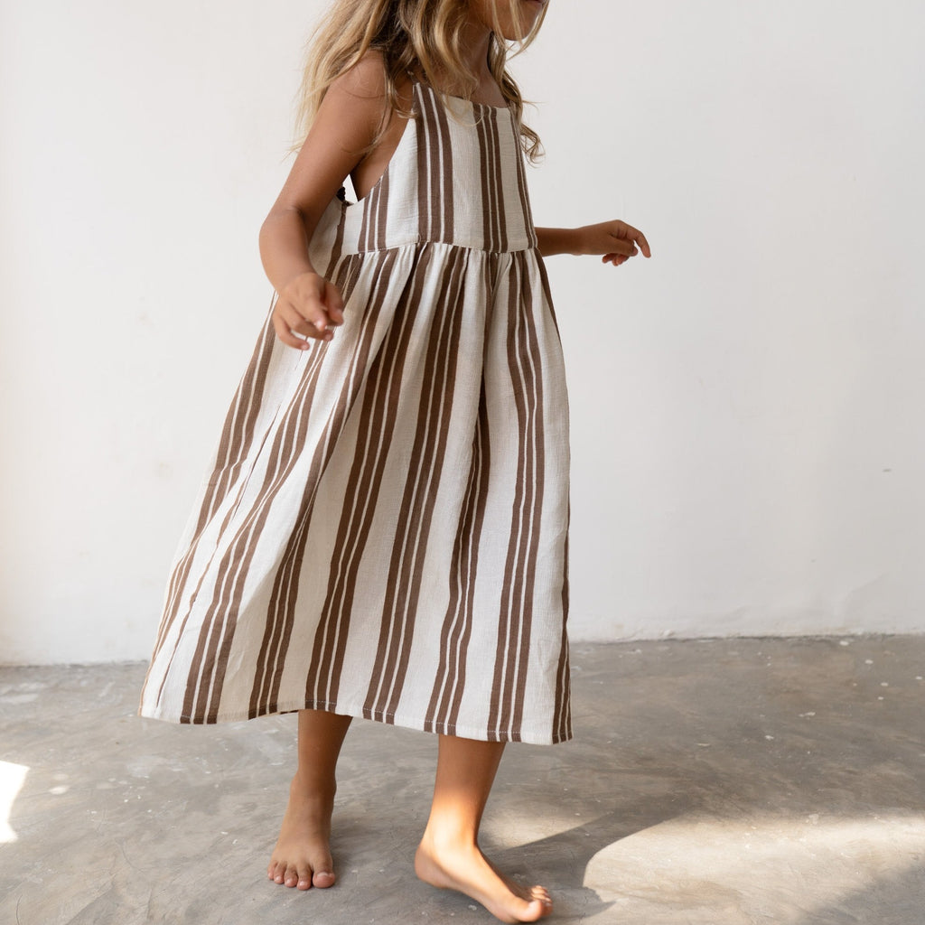 Field Dress - Cocoa Stripe