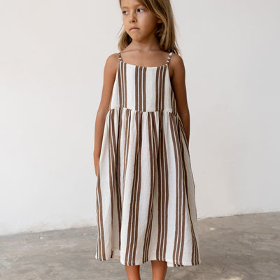 Field Dress - Cocoa Stripe