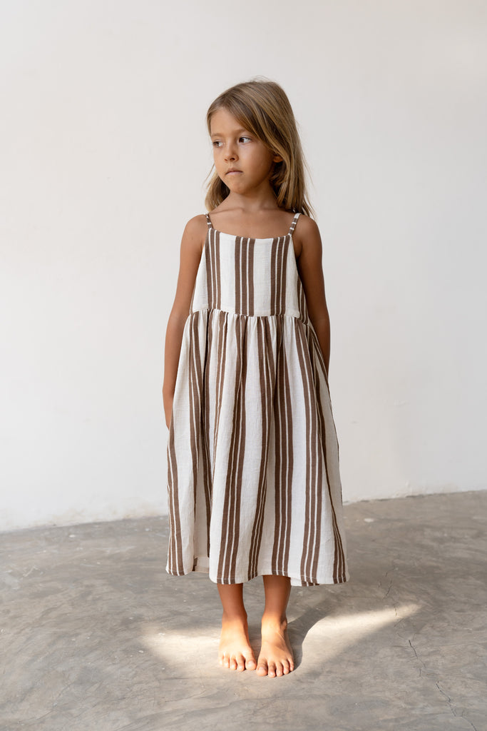 Field Dress - Cocoa Stripe