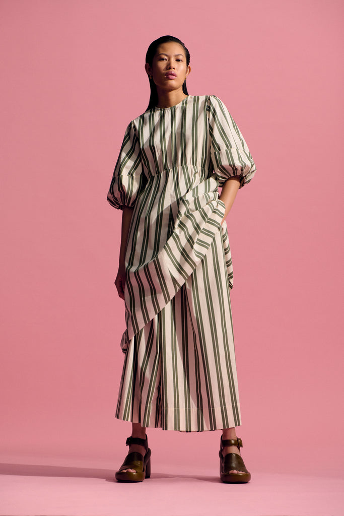 Joan Dress - Forest Stripe