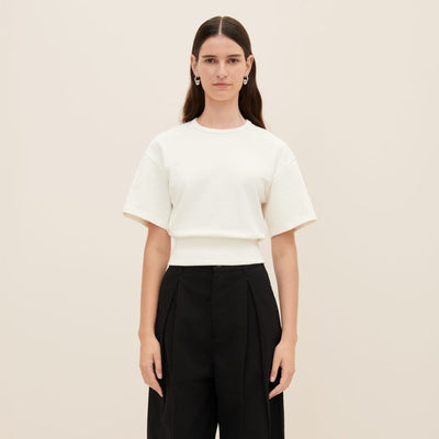 Boxy Rib Tee - Off White