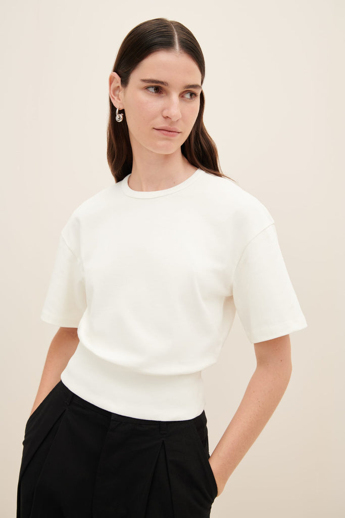 Boxy Rib Tee - Off White