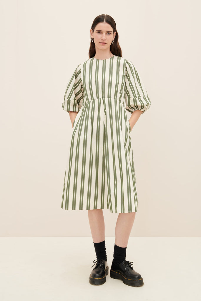 Joan Dress - Forest Stripe