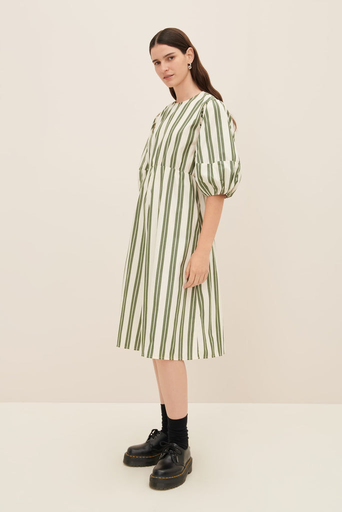 Joan Dress - Forest Stripe