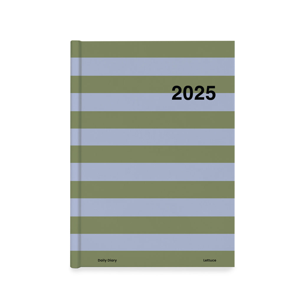 2025 Daily Diary - Periwinkle & Olive Stripe