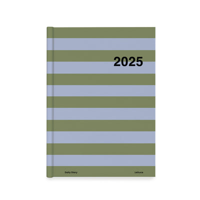 2025 Daily Diary - Periwinkle & Olive Stripe