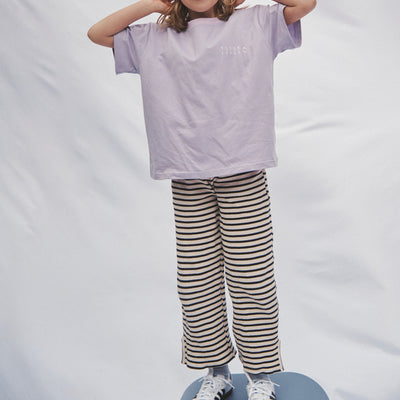 Paper Plane - Little the Label - Lucky Lounge Pants - Black & White Stripe - Waffle Cotton - Elasticated waist with drawstring