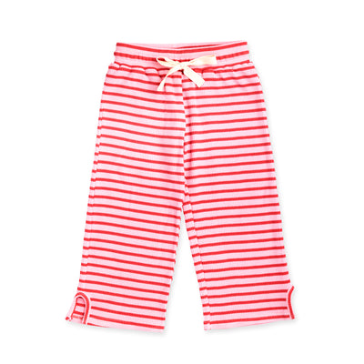 Paper Plane - Little the Label - Lucky Lounge Pants - Candy Apple, Red & Pink Stripe - Waffle Cotton - Elasticated waist with drawstring