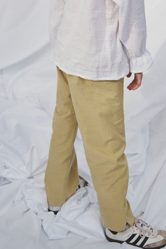 Paper Plane - Little the Label - Parker Pants - Matcha Yellow - Elasticated Waist