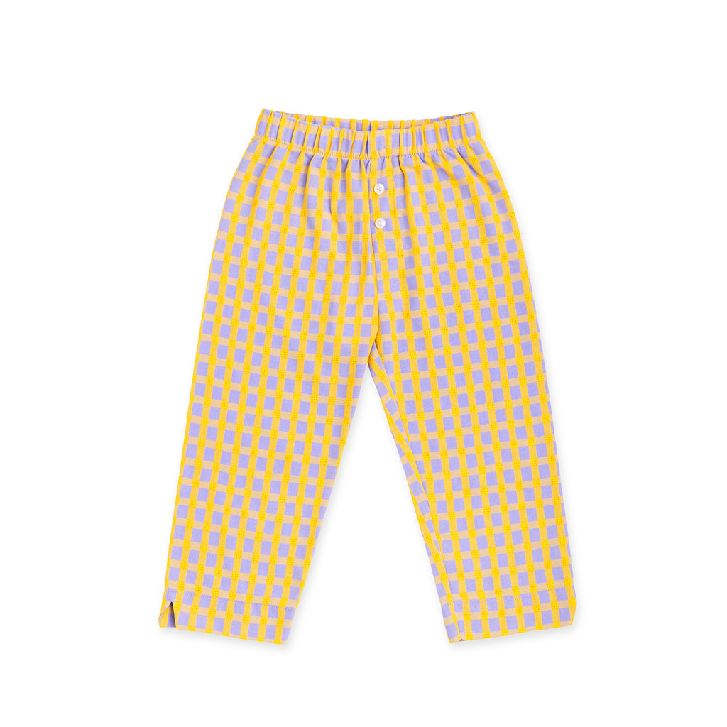 Paper Plane - Little the Label - Party Pants - Yellow & Lilac Gingham - Elasticated Waist