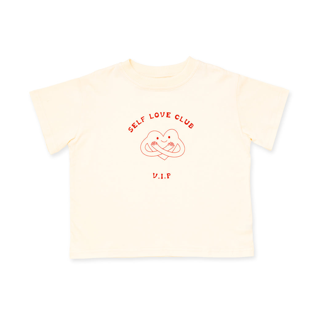 Paper Plane - Little the Label - Self Love Club Tee - White with graphic on front 'Self Love Club VIP'