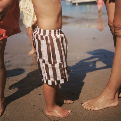 Tei Shorts - Chocolate Stripe