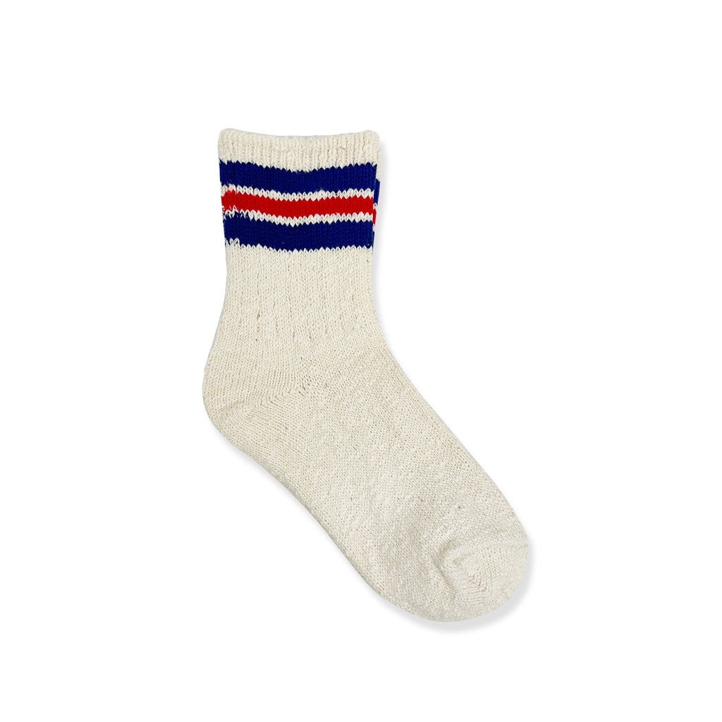 Slub Stripe Socks - Navy & Red