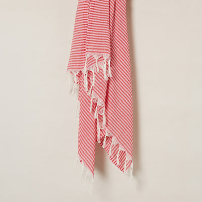 Turkish Beach Towel - Red & Pink