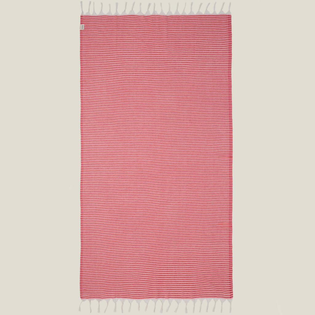 Turkish Beach Towel - Red & Pink