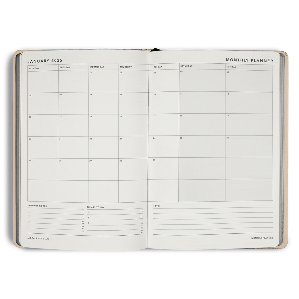 2025 Classic Weekly Diary - Black