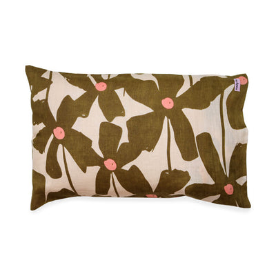 Paper Plane - Mosey Me - Olive Poppy Pillowcase Set