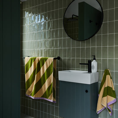 Paper Plane - Mosey Me - Pistachio Stripe Towels