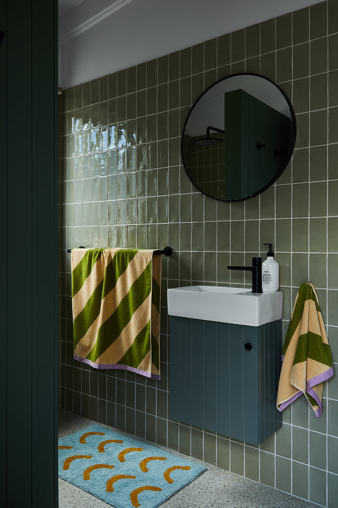 Paper Plane - Mosey Me - Pistachio Stripe Towels