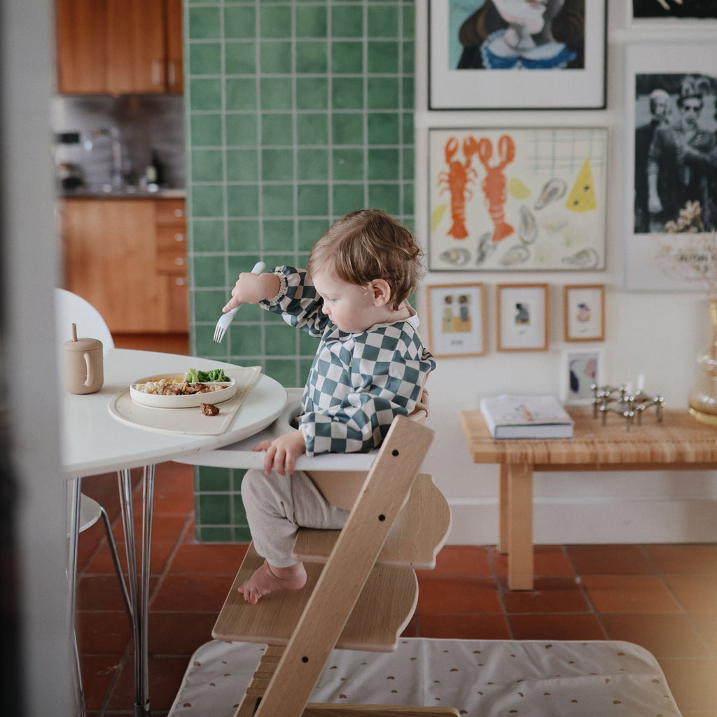 Long Sleeve Bib - Olive Checkers