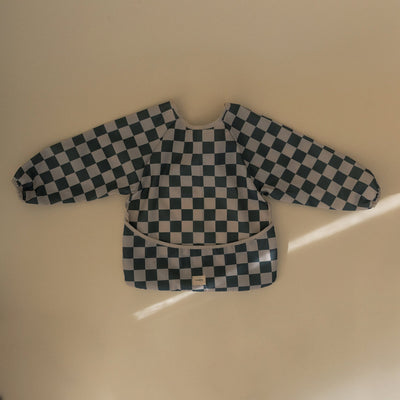 Long Sleeve Bib - Olive Checkers