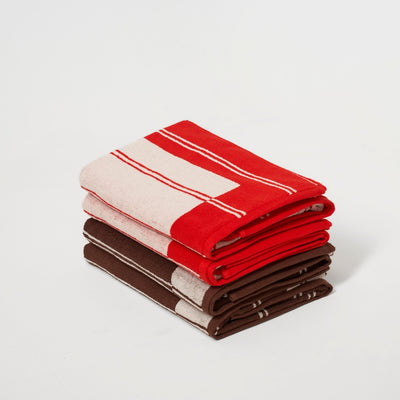 Twin Stripe Towel - Chocolate