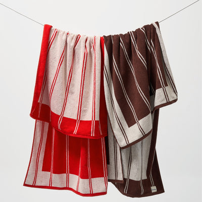 Twin Stripe Towel - Chocolate